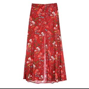 Floral Red Maxi Skirt Express
